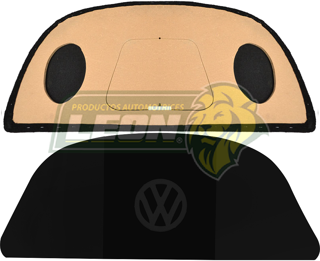 TAPA 1/2 LUNA TRASERA VW 1600 VINIL NEGRA ACONDICIONADA P/BOCINAS