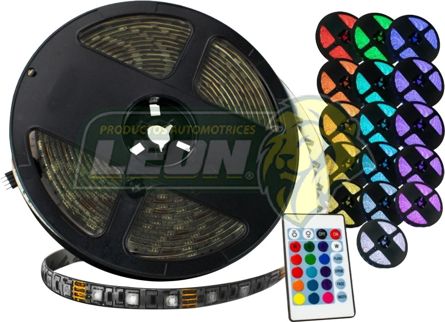 ROLLO o TIRE DE 150 HIPER LEDS 5050 RGB 5 mts. C/CONTROL REMOTO