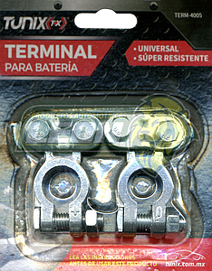TERMINAL DE BATERIA SENCILLA DE PLOMO C/PLACA (BLISTER C/2)  (51417)