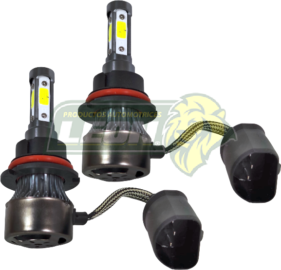 FOCO HID LED 9007 30W ALTA Y BAJA SISTEMA COMPLETO 4 CARAS (JGO c/2 pz)