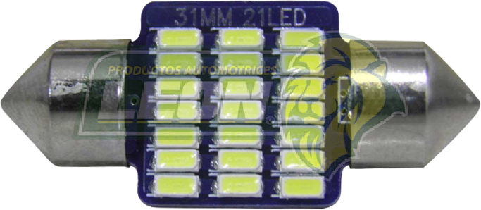 FOCO INTERIOR TIPO FUSIBLE DE 21 LEDS CHICO BLANCO 31 mm TUNIX