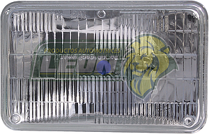 UNIDAD HALOGENO SELLADA RECTANGULAR 16x10.5 cm C/VELITA AZUL, LUZ ALTA 79W 12V 2T. (H4651)