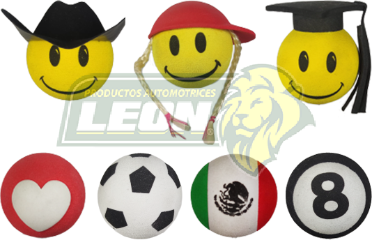 CARITA DE ESPONJA O ADORNO P/ANTENAS VARIAS FIGURAS