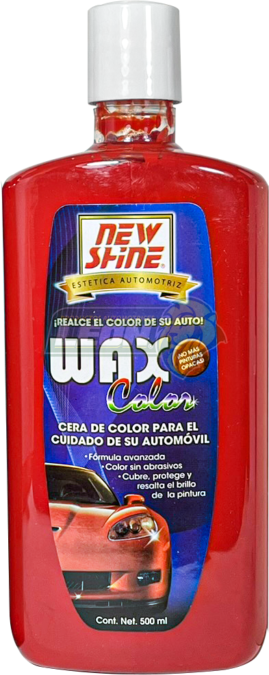 CERA DE COLOR ROJO, CUBRE RAYONES SUPERFICIALES 500 ml. NEW SHINE