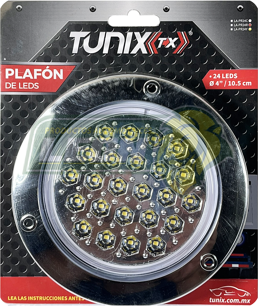 PLAFON REDONDO UNIVERSAL P/CAMION 24 LEDS BLANCO Ø: 4” (10.5 cm)