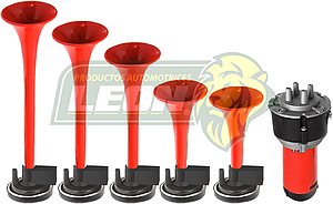 BOCINAS MUSICALES c/5 CORNETAS DIXIE LAND NEUMATICA AUTOMOTRIZ c/RELEVADOR (SJ1104/D) TUNIX