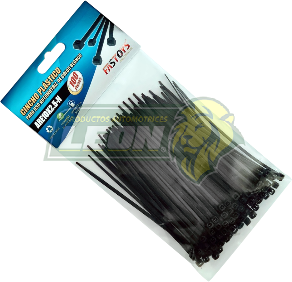 CINCHO DE NYLON 10 cm x 2.5 MM NEGRO (BOLSA c/100)