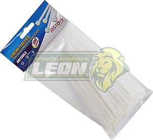 CINCHO NAILON 15 cm (3.6 mm DE ANCHO) BLANCO (BOLSA C/100 pz.) = ARE15X4.0