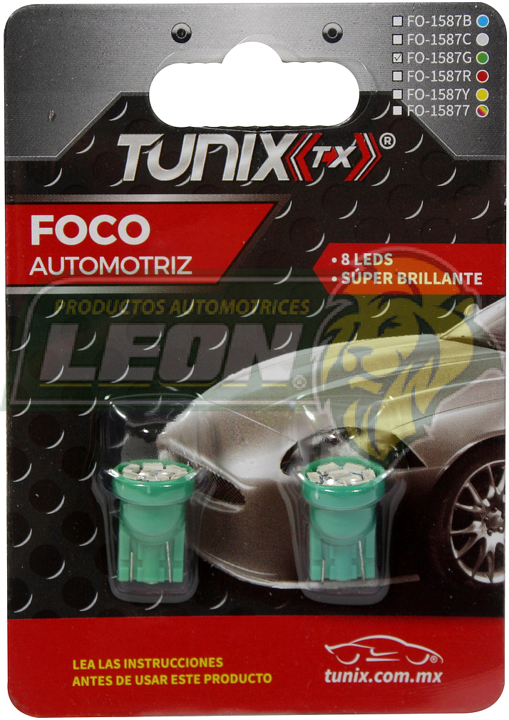 FOCO PELLIZCO 7 LEDS VERDE TUNIX X PAR