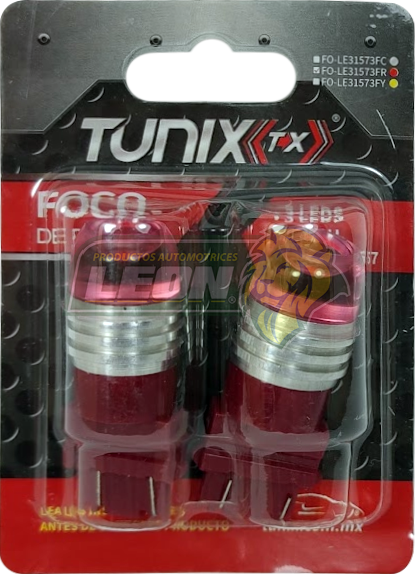 FOCOS 3157 DE 3 LEDS CON CUBERTA ACRILICA, FUNCION FLASH ROJO