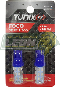 FOCO TIPO PELLIZCO DE 28 LEDS AZUL (JGO c/2 pz.) TUNIX
