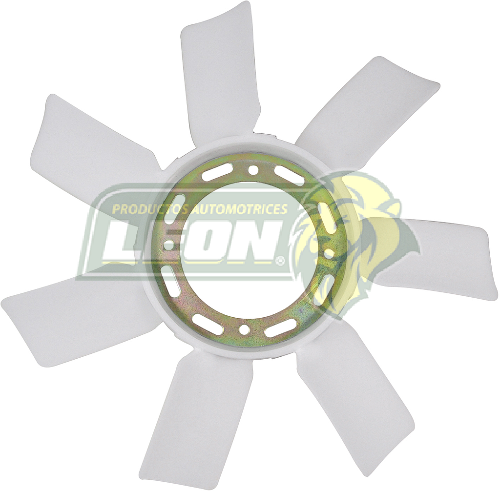 VENTILADOR PLASTICO FORD PK-UP, RANGER 2.3L 4 Cil. 90-95 7 ASPAS (4 HOYOS, 8 ELISES) CENTRO DE METAL HO799 ØI: 104 mm, ØE: 37 cm