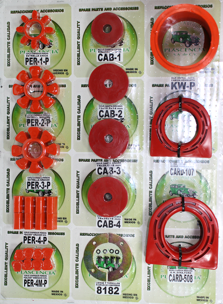 MUESTRARIO DE GOMAS VARIAS “ELASTOMERO Y POLIURETANO” (B)
