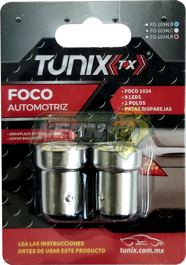 FOCO 1034 12V 9 LEDS 2 POLOS P/DISPAREJAS ROJO (JGO. c/2 pz.) TUNIX