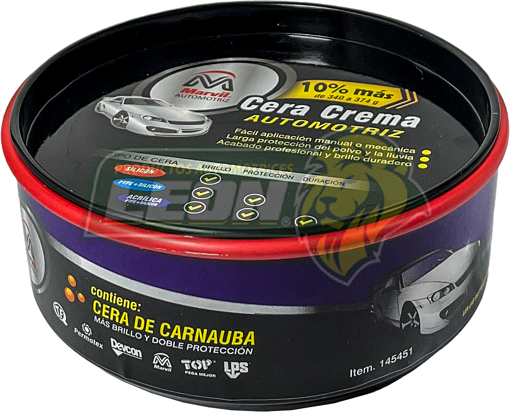 CERA CREMA ACRILICA CON CARNAUBA 374 g MORADA MARVIL