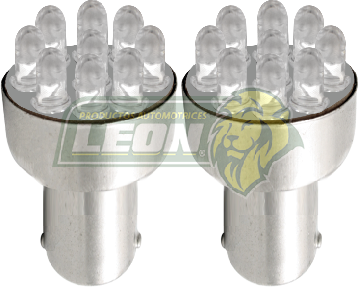 FOCO 1176 DE 9 LEDS 12V 21/6W "AMBAR" (JGO. c/2 pz.)