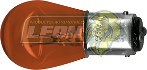 FOCO 2 POLOS PATA PAREJA BOMBILLA GRANDE AMBAR 12V S25 BA15D