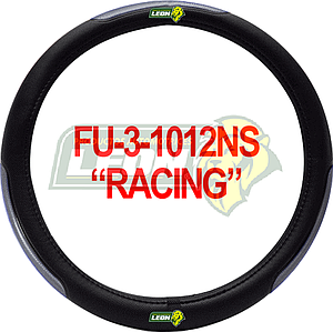 FUNDA P/VOLANTE VINIL NEGRA RACING C/REFLEJANTE PLATA UNIVERSAL