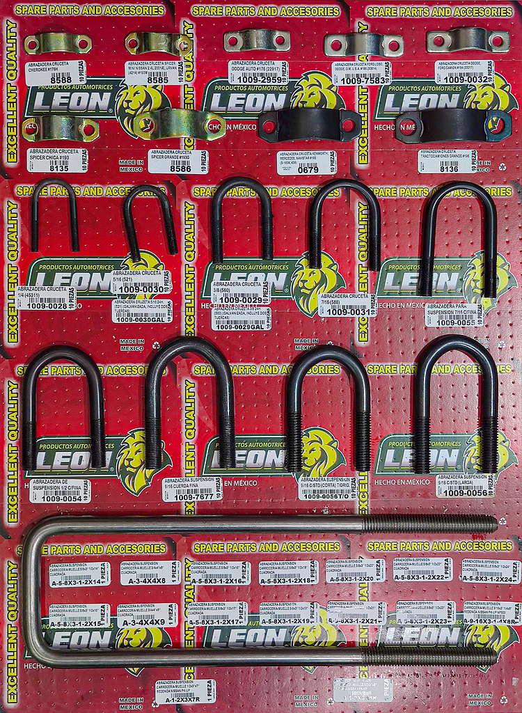 MUESTRARIO DE ABRAZADERAS DE CRUCETA Y SUSPENSION