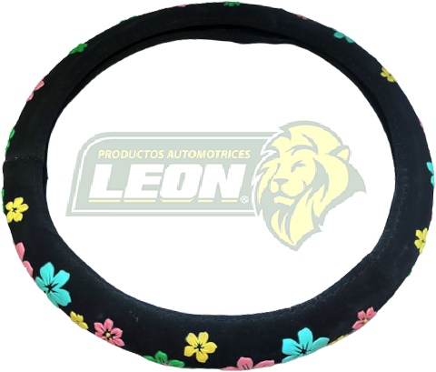 FUNDA P/VOLANTE TIPO GAMUSA C/FLORES BEIGE LISA PUNTOS UNIVERSAL