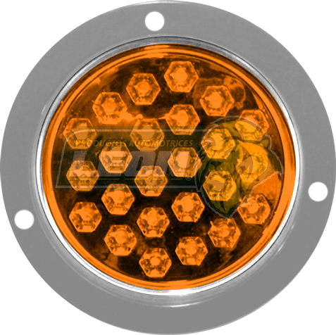 PLAFON REDONDO UNIVERSAL P/CAMION 24 LEDS AMBAR Ø: 4” (10.5 cm)