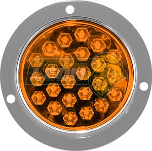 PLAFON REDONDO UNIVERSAL P/CAMION 24 LEDS AMBAR Ø: 4” (10.5 cm)