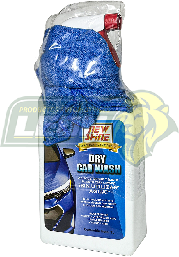 LAVADO EN SECO PARA AUTO Y MOTOCICLETAS 1 LT. (INCLUYE TOALLA MICROFIBRA) NEW SHINE