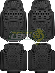 TAPETE DE HULE GRUESO NEGRO (JGO. c/4 pz.)