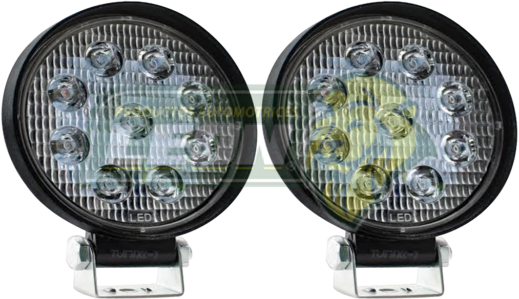 FARO AUXILIAR C/9 LED REDONDO 12V (FAL8027W) BLANCO (JGO. c/2 pzas.)