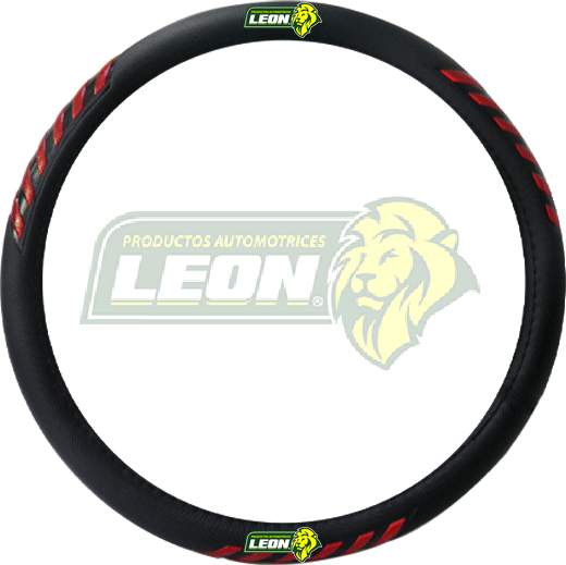 FUNDA P/VOLANTE DE VINIL NEGRA C/REFLEJANTE ONDAS ROJAS UNIVERSAL