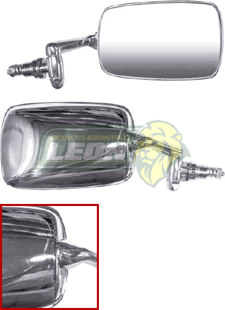 ESPEJO LATERAL (R) VW SEDAN M.1600 72-95 CROMADO “CONCHA PLANA” (687-72D-C, 11385751428) (PRECIO X pza.)