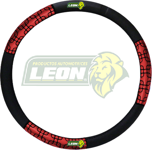 FUNDA P/VOLANTE VINIL NEGRA C/REFLEJANTE CUADROS ROJO UNIVERSAL