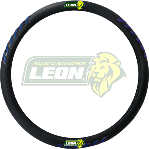 FUNDA P/VOLANTE DE VINIL NEGRA C/REFLEJANTE ONDAS AZUL UNIVERSAL