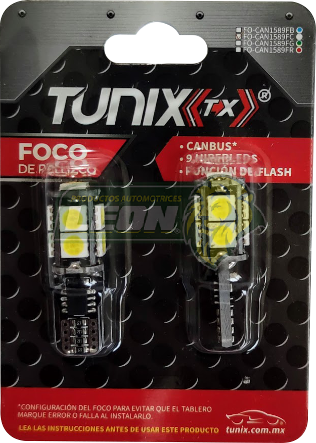 FOCO PELLIZCO 9 HIPERLEDS 12V C/CANBUS BLANCO (JGO c/2 pz.) TUNIX