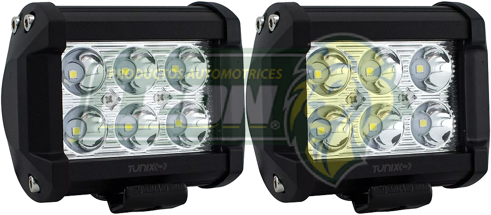 FARO 6 HIPERLEDS OFF-ROAD 18W 9.5 x 7.4 cm (JGO. c/2 pz.) TUNIX