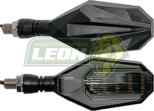 LAMPARA DIRECCIONAL PARA MOTO c/5 LEDS ROJO, AMBAR  Y CUBIERTA  TIPO GEL  (JGO. c/2 pzas.)
