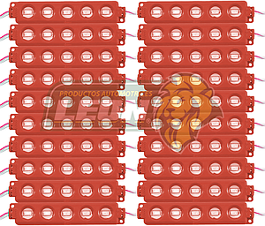 MODULO 5 ULTRA LEDS COB 5.6x3x8 cm T/ENCAPSULADO ROJO (M5/CG-CDI) (20 TIRAS)