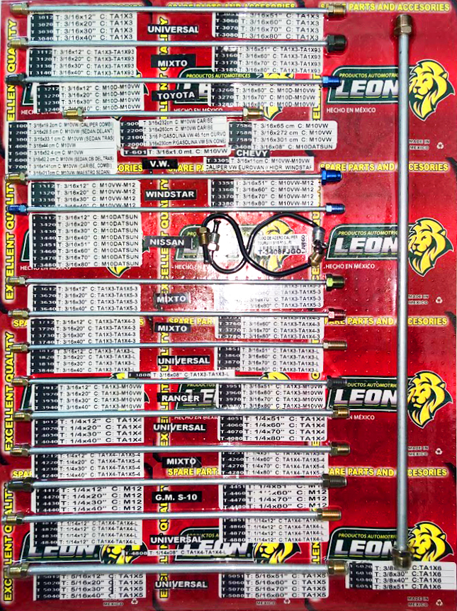 MUESTRARIO DE TUBOS DE FRENO VARIOS MODELOS