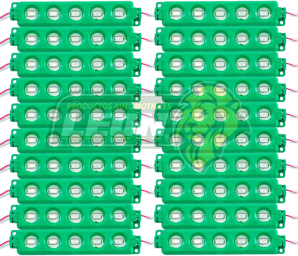 MODULO 5 ULTRA LEDS COB 5.6x3x8 cm T/ENCAPSULADO VERDE (M5/CG-CDI) (20 TIRAS)