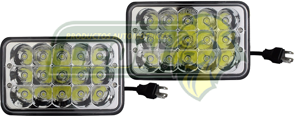 UNIDAD CUADRADA 7” C/15 HIPERLEDS DE 3W C/U c/SOQUET DE 3T. (JGO. c/2 pz.)