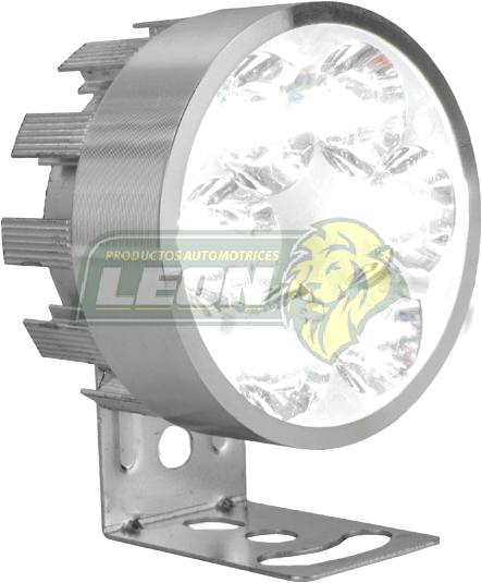 FARO P/MOTO REDONDO C/6 HIPERLEDS 1W CARCASA PLATA C/ESTROBO