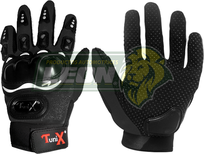 GUANTES P/MOTOCICLISTA “DEDOS COMPLETOS” GDE. NEGROS (PAR)