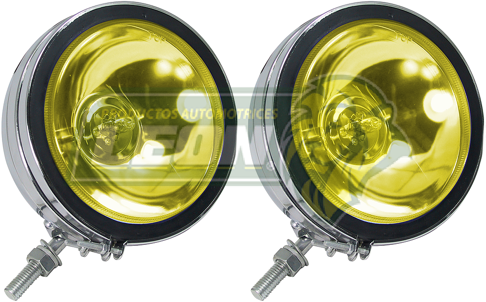 FARO REDONDO 4x4 6" CROMADO AMBAR T/JACKMAN (JGO. c/2 pz.)