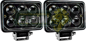 FARO RECTANGULAR 6 LEDS C/LUPA BLANCO 7.8x11.2 cm ALT.: 9.3 cm TUNIX (JGO. c/2 pz)
