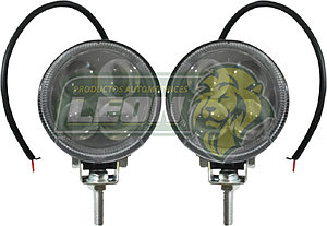 FARO REDONDO c/4 LEDS Y LUPA 3” 10x8.3 cm (JGO. c/2 pz.)
