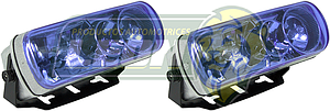 FARO 3 FOCOS RECT. CRISTAL AZUL (JGO. c/2 pz.)