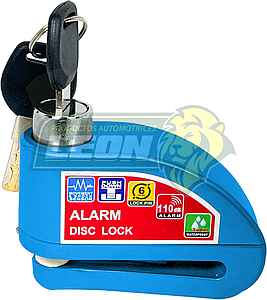 CANDADO PARA  MOTO UNIVERSAL SEGURO ANTIROBO 110dB. CON ALARMA  AZUL