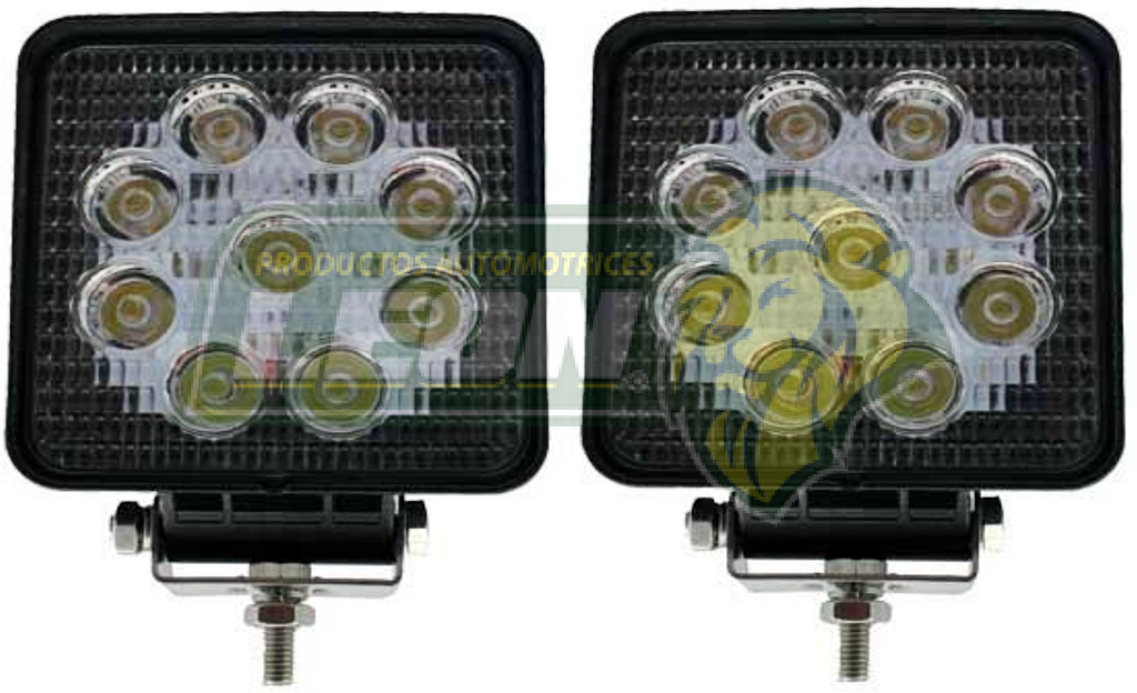 FARO AUXILIAR 9 LED 12V CUADRADO (FAL60927W-JFS) (JGO. c/2 pz.)