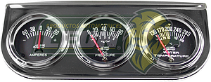 MARCADOR TRIPLE 12V MECANICO CARATULA NEGRA