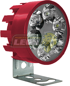 FARO P/MOTO REDONDO C/6 HIPERLEDS 1W CARCASA ROJA C/ESTROBO